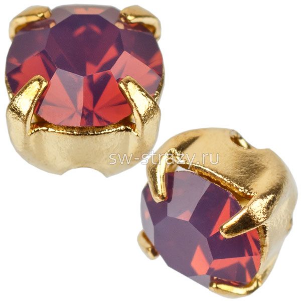 Шатоны в оправе ss 16 Amethyst Opal/Gold