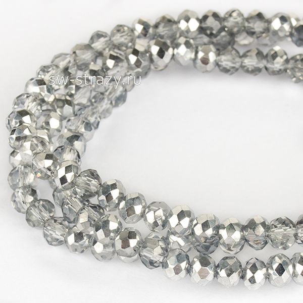 Бусины граненые Rondelle 2 мм кристалл (77) , 1 нить