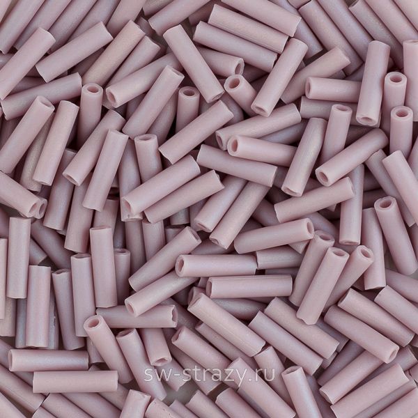 Стеклярус 6x1,7 mm 410FR Matted Opaque Mauve AB