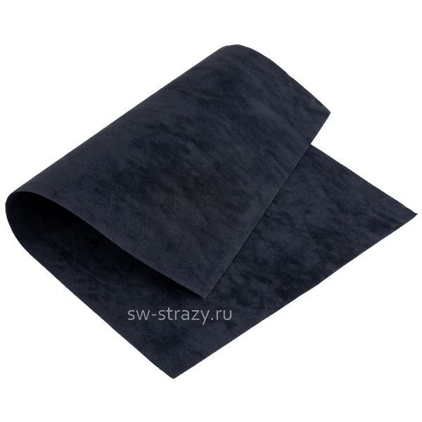 Замша искусств.двухсторон. 20х30 см т.синяя (22974)