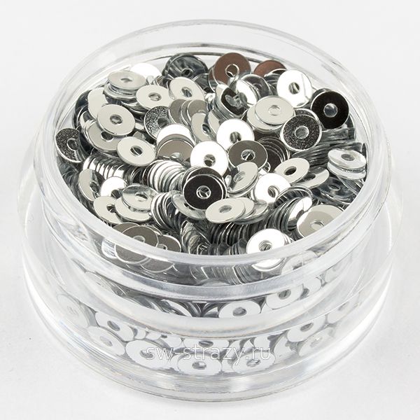 Пайетки 3 mm плоские (1111) Argento MT 3 гр