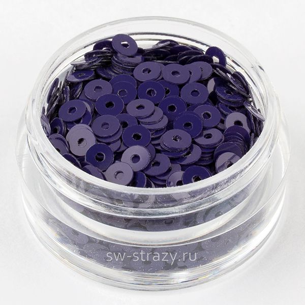 Пайетки 3 mm плоские (5254) Blu Viola OP 3 гр