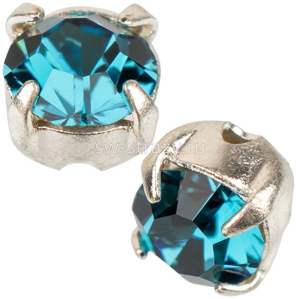 Шатоны в оправе ss 16 Indicolite/Silver