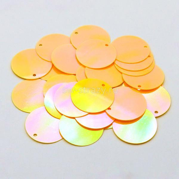 Пайетки круг 1,6 см Citrine AB (3 гр)