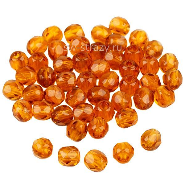 Бусины граненые Firepolished 3 мм янтарный (121)