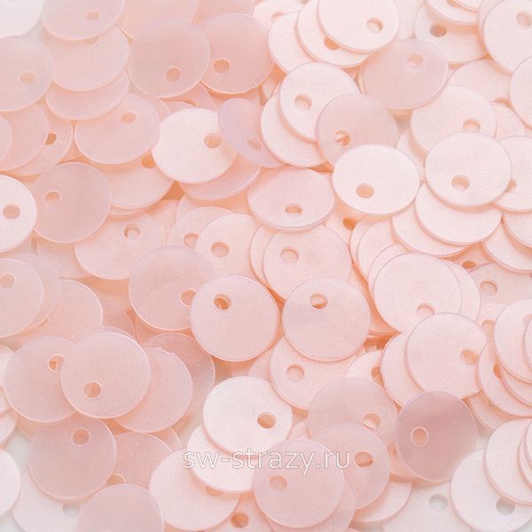 Пайетки со смещенным центром 6 мм матовые персиковые (3 гр)