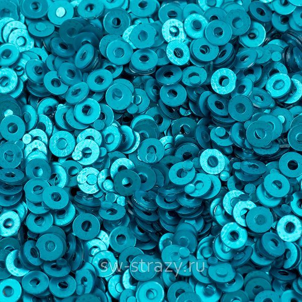 Пайетки плоские 2 мм lake blue (3гр)