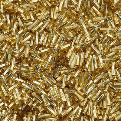 Twisted Bugle 2х6 mm 0003 Silver Lined Gold