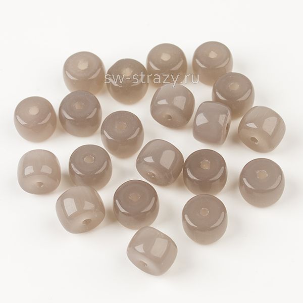 Бусины стеклянные 6,5х4 мм серый полупрозрачный*
