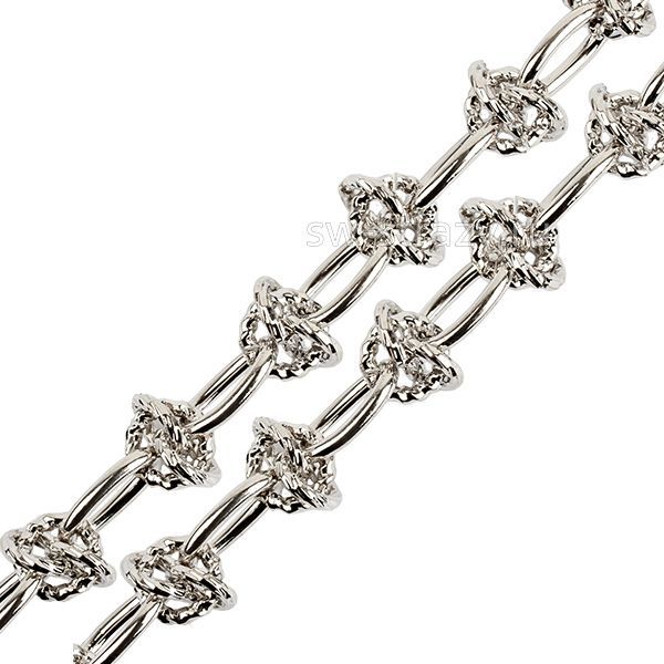 Цепь с узелками 8,5х5 мм серебро