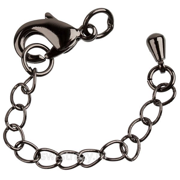 Карабин с удлиненной цепочкой 12х6 мм оружейная сталь