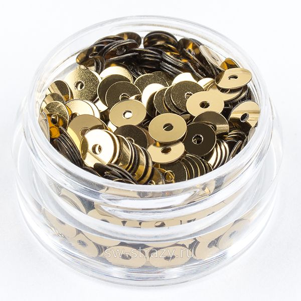Пайетки 4 mm плоские (2071) Oro Antico MT 3 гр