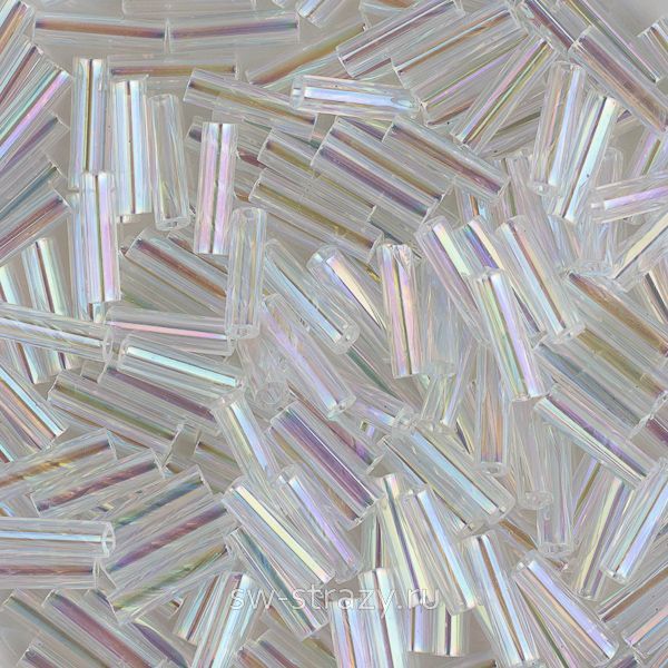 Стеклярус 6x1,7 mm 250 Crystal AB