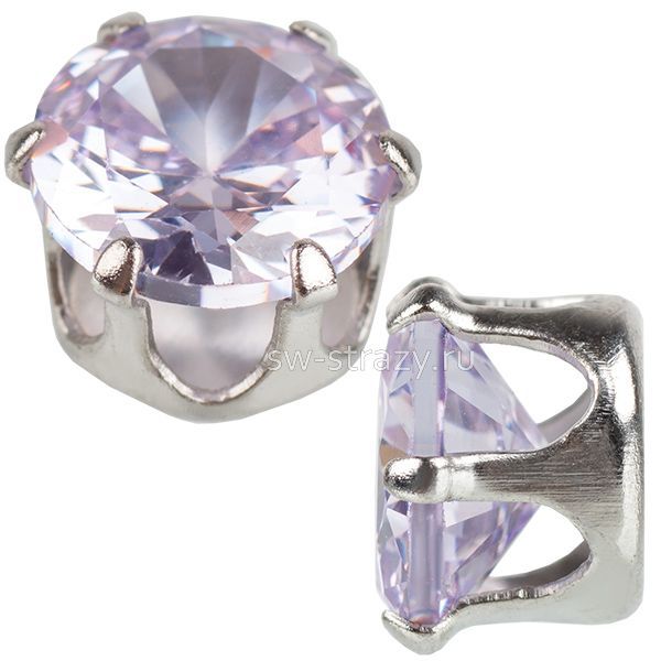 Циркон круглый в оправе  6 мм Violet