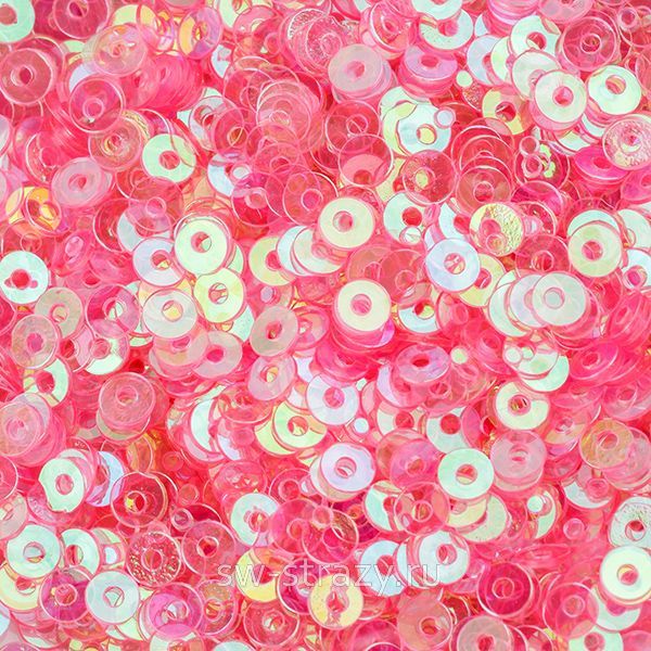 Пайетки плоские 2 мм ab trans dark pink (3гр)