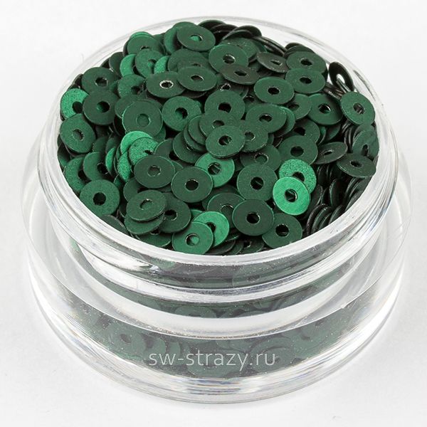 Пайетки 3 mm плоские (796W) Verde Scuro ST 3 гр