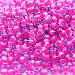 Бисер круглый 11/0 #0980 Luminous окр. изнутри, св. сапфир/розовый неон