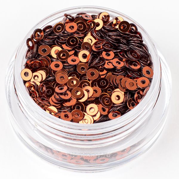 Пайетки 2 mm плоские (8171) Bronzo 3 гр