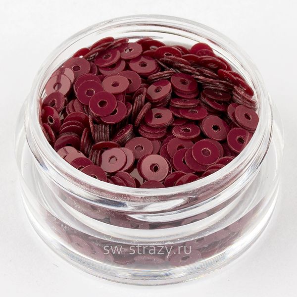 Пайетки 3 mm плоские (4504) Bordeaux OP 3 гр
