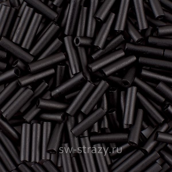 Стеклярус 6x1,7 mm 401F Matte Black
