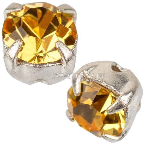 Шатоны в оправе ss 29 Light Topaz/Silver