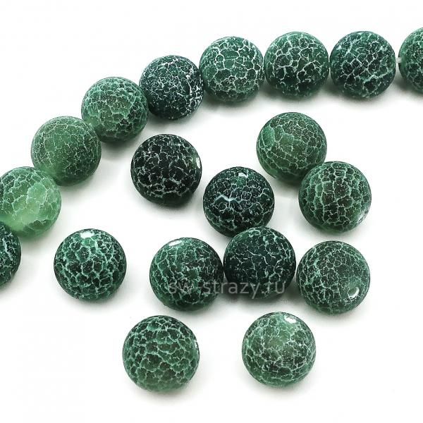 Бусина из агата 10 мм зеленая