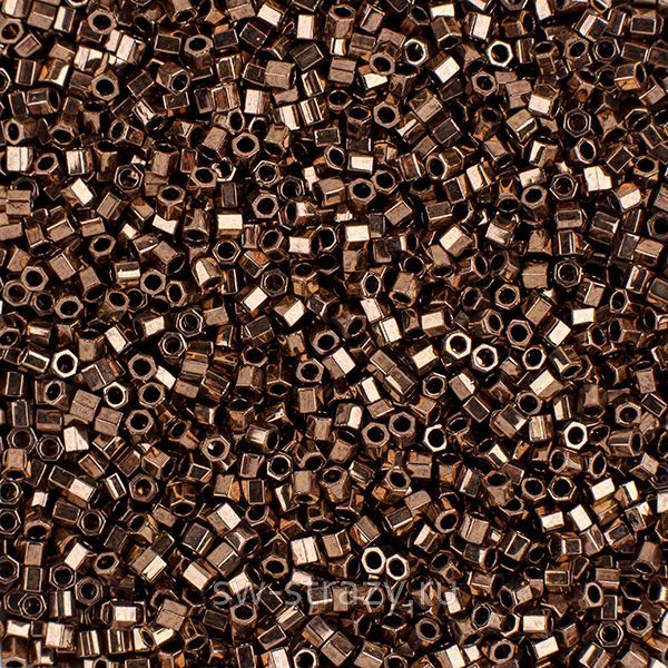 Delica Hexagon 15/0 0022 Metallic Bronze