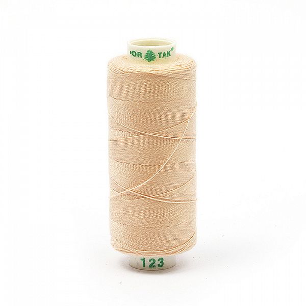 Нитки бытовые Dor Tak 40\2 цв. 123 персиковый 366м 100% п\э