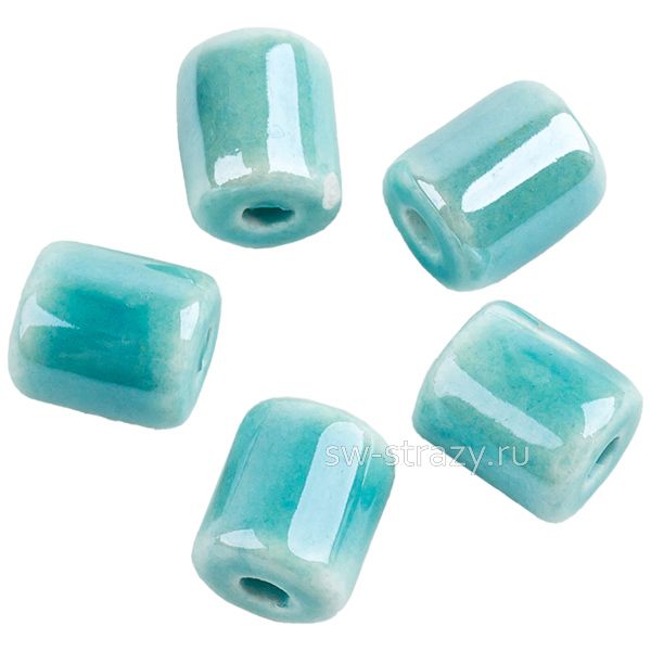 Бусина керамическая бочонок 7х4,5 мм бирюзовая