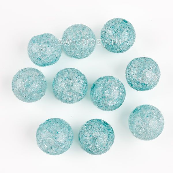 Бусина из кварца d=12 мм прозрачная бирюза