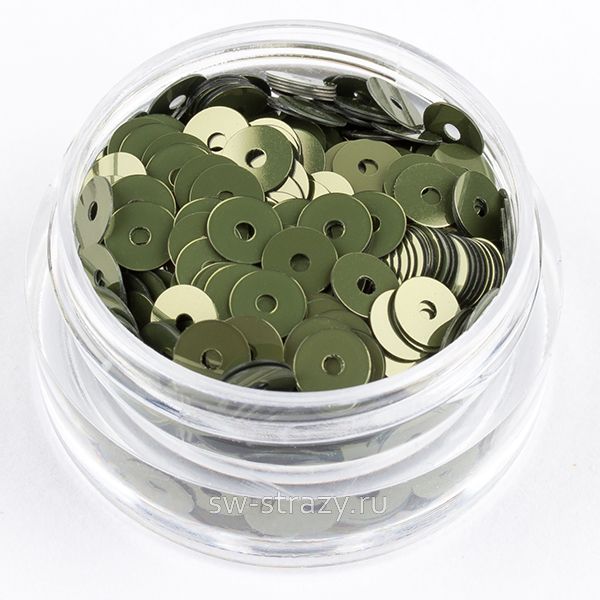 Пайетки 4 mm плоские (7049) Verde Salvia M2 3 гр