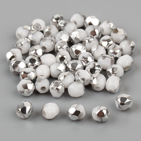 Бусины граненые Firepolished 3 мм Chalk White Labrador (13)