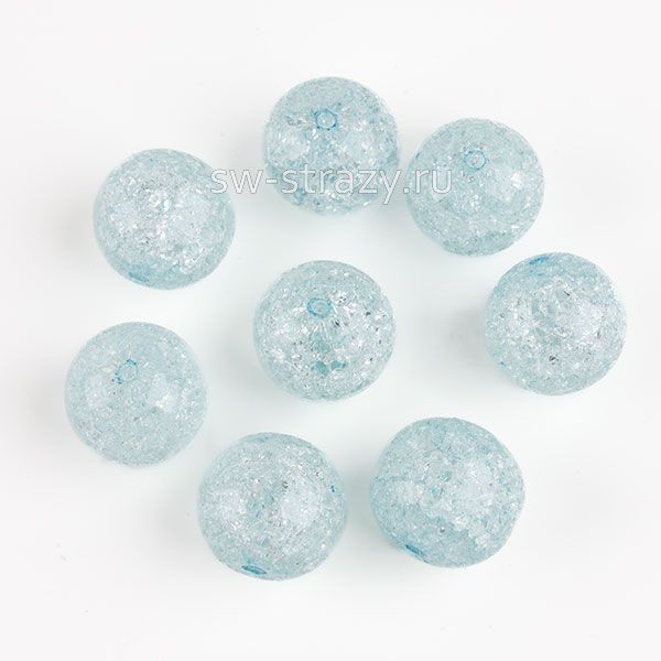 Бусина из кварца d=12 мм прозрачно светло-голубая*