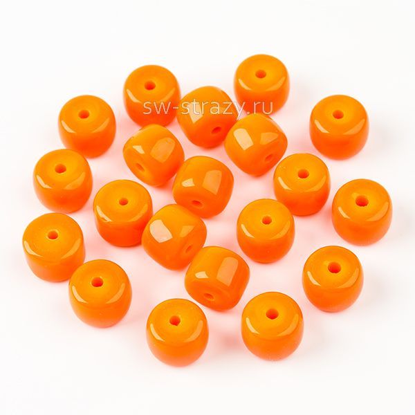 Бусины стеклянные 8,5х6 мм оранжевый*